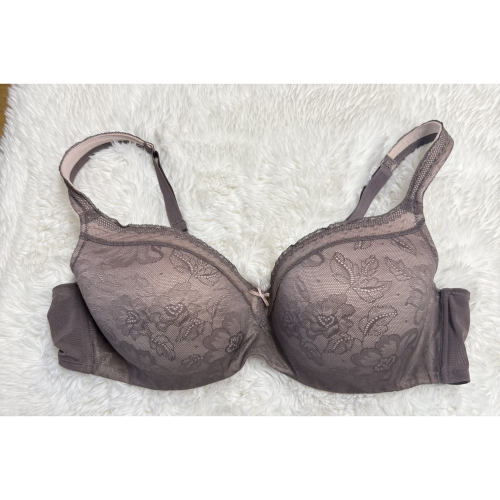 Cacique Lightly Lined Balconette Bra 44C FLoral Lace, 3014